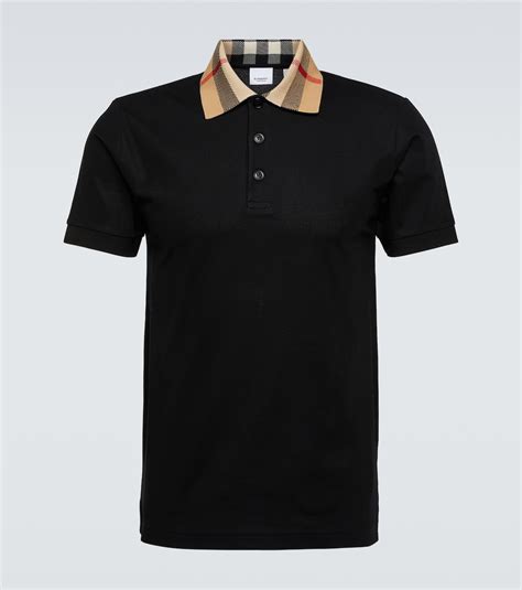 burberry check polo shirt|black Burberry polo shirt.